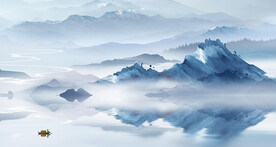 简约分层画山水