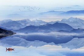 爆款 中式新品山水 TiF分层