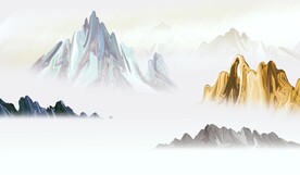 山水分层画 新品分层图 水墨山