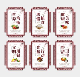 食堂文化异形海报