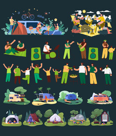 矢量露营素材