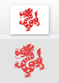 龙年中国剪纸插图