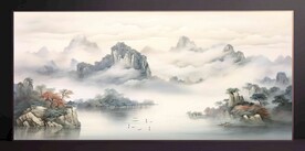 山水画装饰画无框画