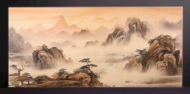 山水画装饰画无框画