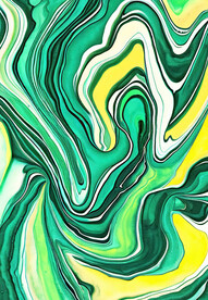 绿色流体肌理抽象画