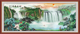 聚宝盆山水画