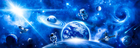 宇宙星球太空宇航员黑洞银河背景