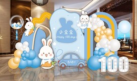 蓝色小兔子主题宝宝宴设计素材