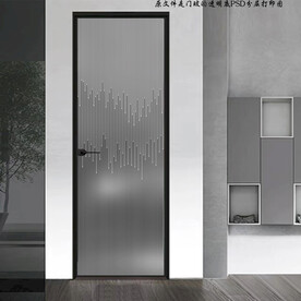 高清分层透明底平开门玻璃打印图