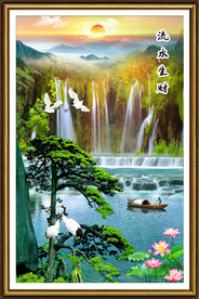 山水风景流水生财