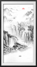 竖幅水墨画