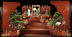 新中式国潮订婚宴 婚礼效果图