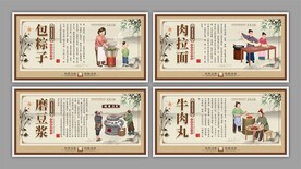 传统美食展板