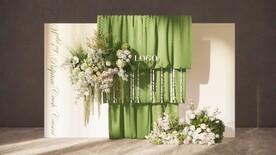 牛油果绿布幔婚礼草图大师su模