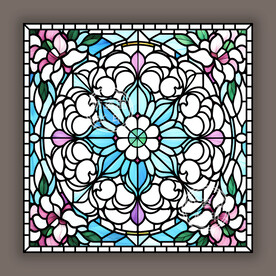 吊顶穹顶天花教堂蒂凡尼玻璃贴图