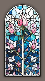 蒂凡尼教堂玄关彩绘彩晶玻璃图案