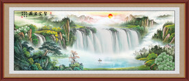 聚宝盆山水画