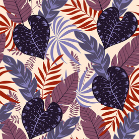 植物枝叶 面料印花