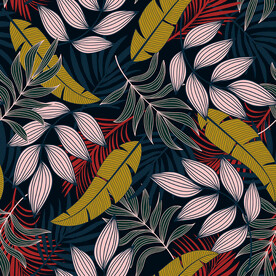 植物枝面料印花