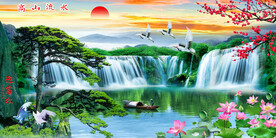 山水风景流水生财