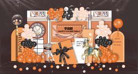 橙色宝宝宴设计小朋友生日派对