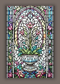蒂凡尼教堂门窗彩色彩晶玻璃图案