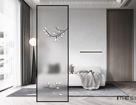 高清分层透明底屏风玻璃打印图