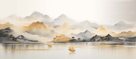 新中式抽象禅意山水画