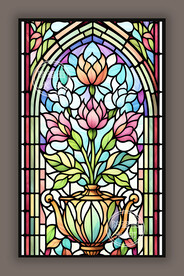 教堂蒂凡尼彩色门窗天花玻璃图案