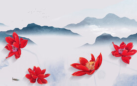 爆款 新品背景山水 TIf分层