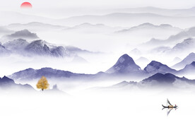 高端 新品背景山水 TIf分层