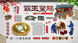 霸王鳖鸡背景墙