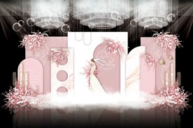 粉色简约婚礼背景