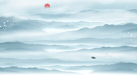 中式别墅山水画