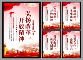 改革开放精神党建海报