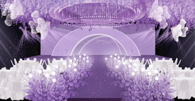 紫色婚礼舞台背景