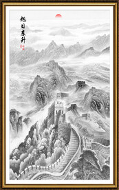 水墨国画万里长城