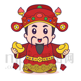 可爱卡通财神爷
