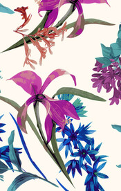 复古花 彩图裁剪 下载四方连续