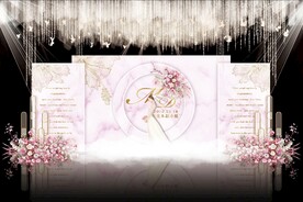 粉色简约婚礼背景