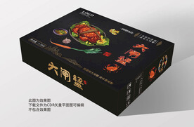 大闸蟹礼盒包装平面展开图