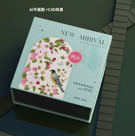 复古套盒面膜包装设计