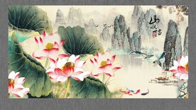 荷花背景墙