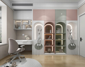 现代儿童房异形衣柜