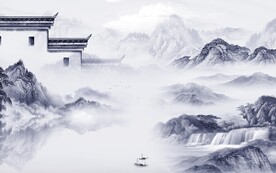 新品 简约高档山水 Tif分层