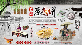 葱花饼背景墙