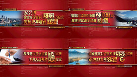 红色企业图文数据文字AE模板