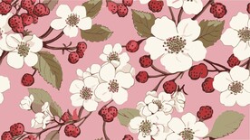 植物枝叶花纹四方连续花纹