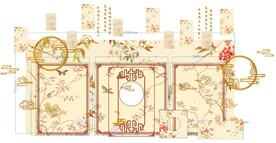 中式婚礼舞台背景板