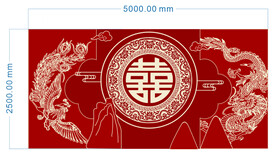 中式婚礼舞台效果图